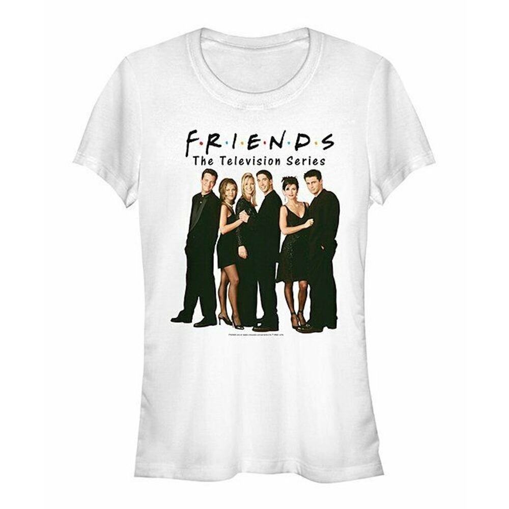 Tultex Friends TV White Lineup Photo T- Shirt Women & Juniors Short Sleeve Small